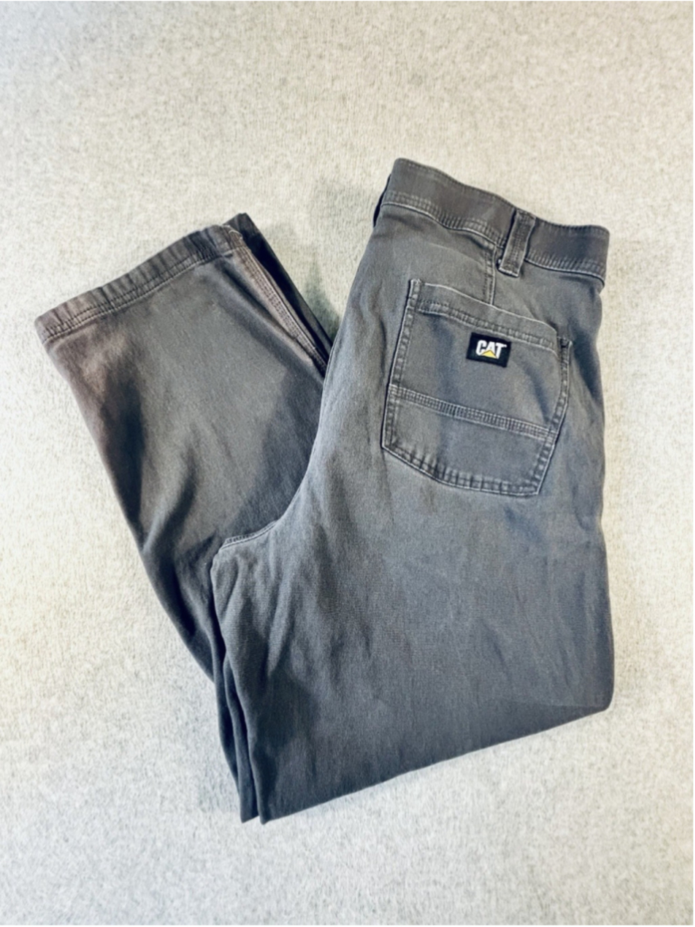 Caterpillar CAT Pants Mens 36x29 Gray Chino Stretch Workwear Canvas Utility